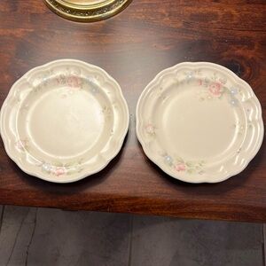 Set of two tea rose salad plates